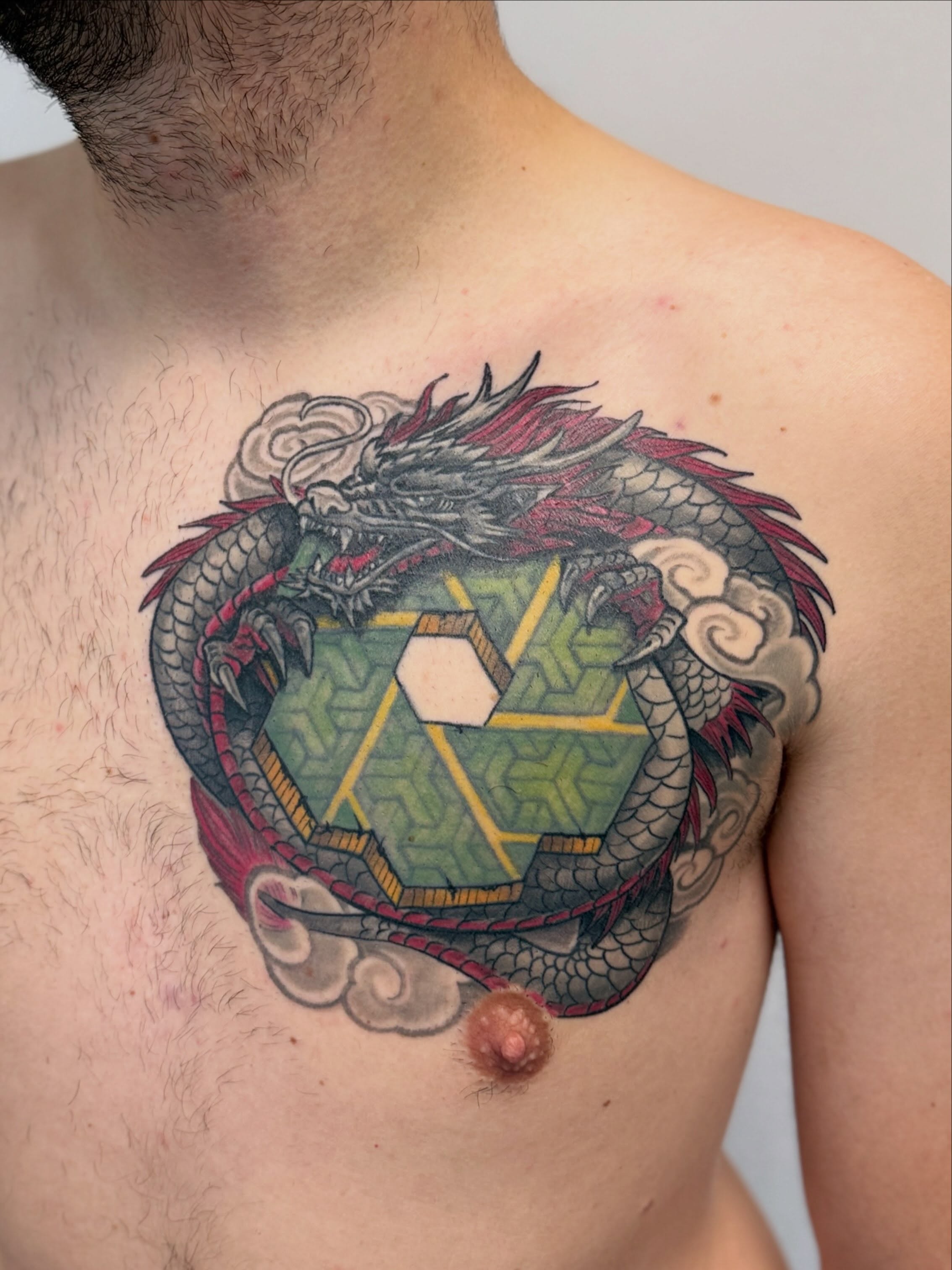Colour dragon chest piece